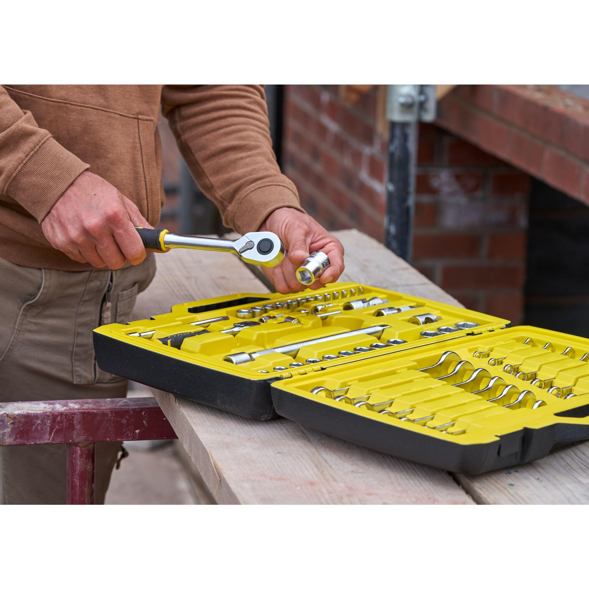 STANLEY FATMAX set 49 pz chiavi a bussola attacco misto 1/4" e 1/2" - con chiavi combinate