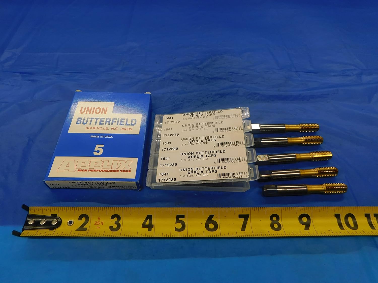 5PCS New Union Butterfield 3/8 16 UNC GH5 HSS TiN Thread Forming TAP 4 STRGHT FL - M-AS1080RDT