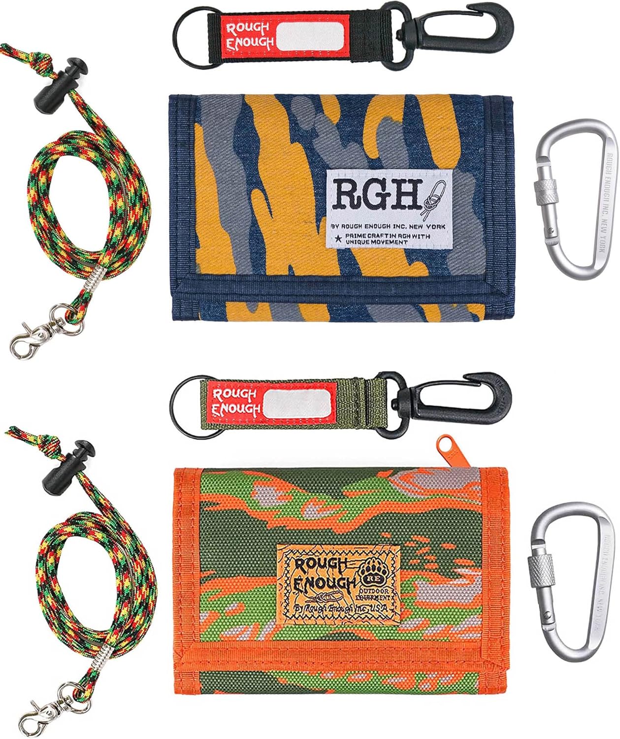 Rough Enough Kids Wallet for Boys Teens Lanyard Neck Wallet Purse with Keychian Bundle Set