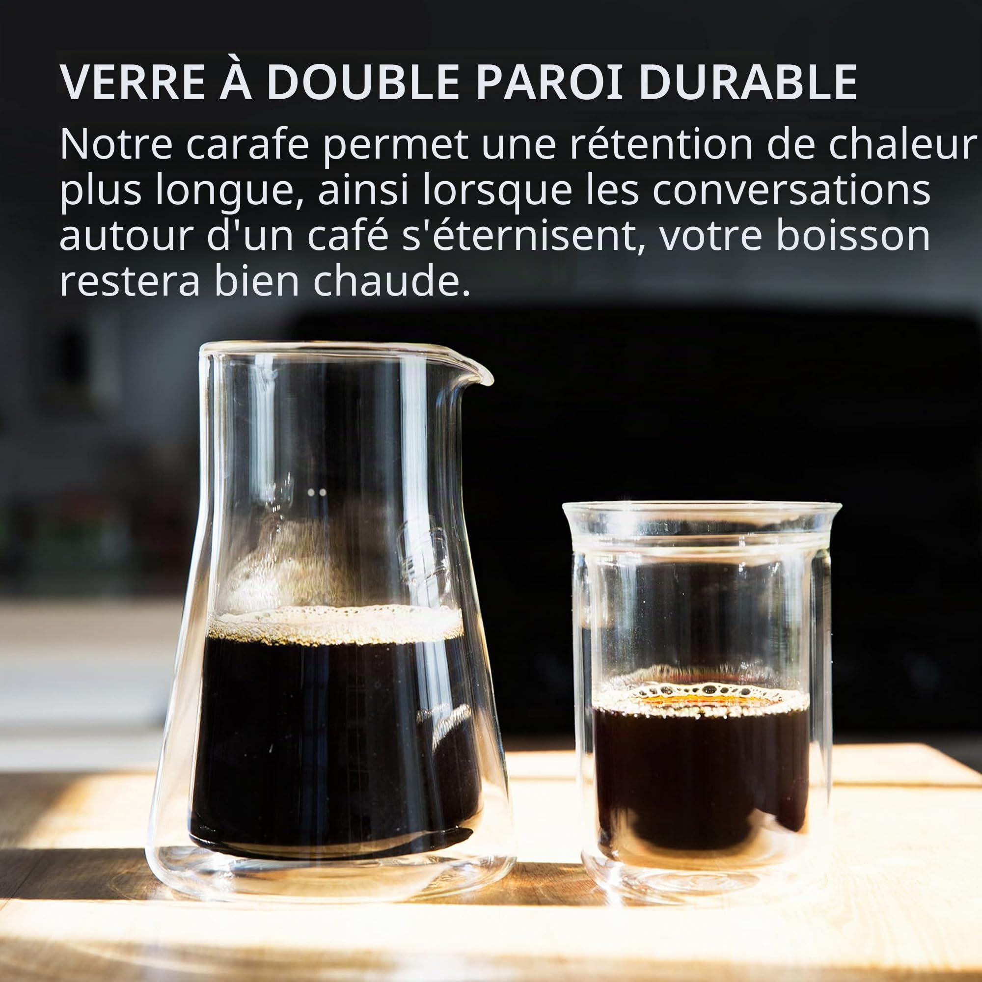 Fellow Stagg | Carafe à café à double paroi | Récipient pour préparation manuelle du café | Carafe en verre borosilicate soufflé à la main, pichet transparent | 600 ml