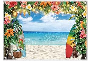 8x6ft Fabric Summer Hawaiian Beach Photography Backdrop