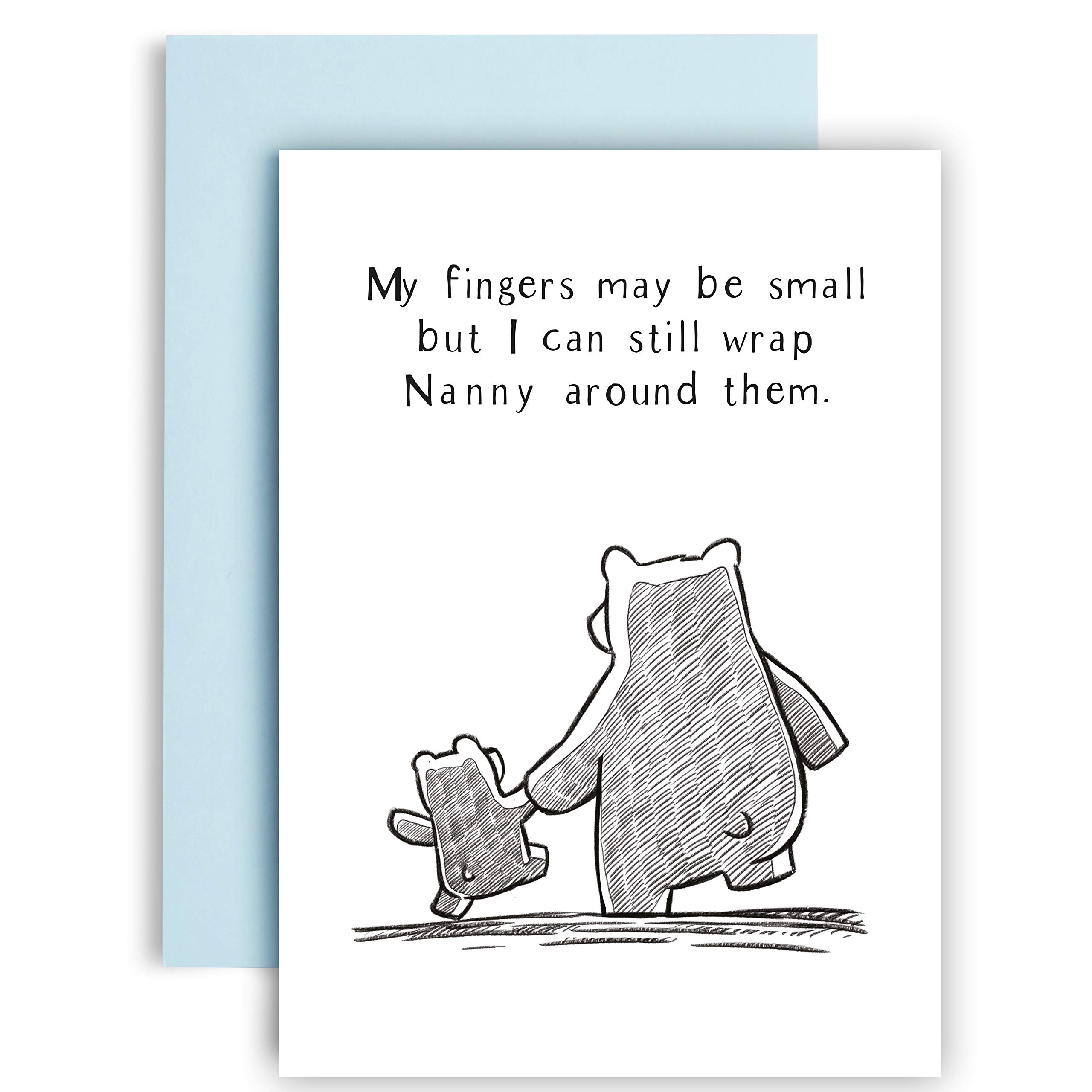 Rors and WrenMy Fingers May Be Small but I can Still Wrap Nanny Around them - Nanny Gifts from grandchildren - Mother's Day Cards - Nanny Birthday card - Mothers day card for Nanny - A5 (My Fingers Nanny)