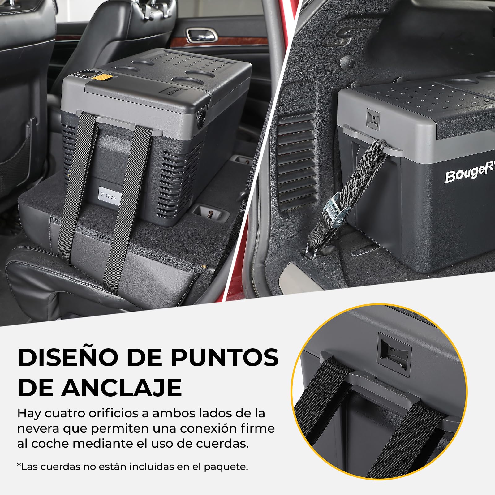 BougeRV CRPRO Kompressor Kühlbox 12v, 20 Liter Auto Kühlbox(-22℃~10℃), 12/24V DC &110-240V AC Tragbarer Auto Kühlschrank, 12v Kühlschrank, für Auto, Camping, Reisen (Aktualisierte Version)
