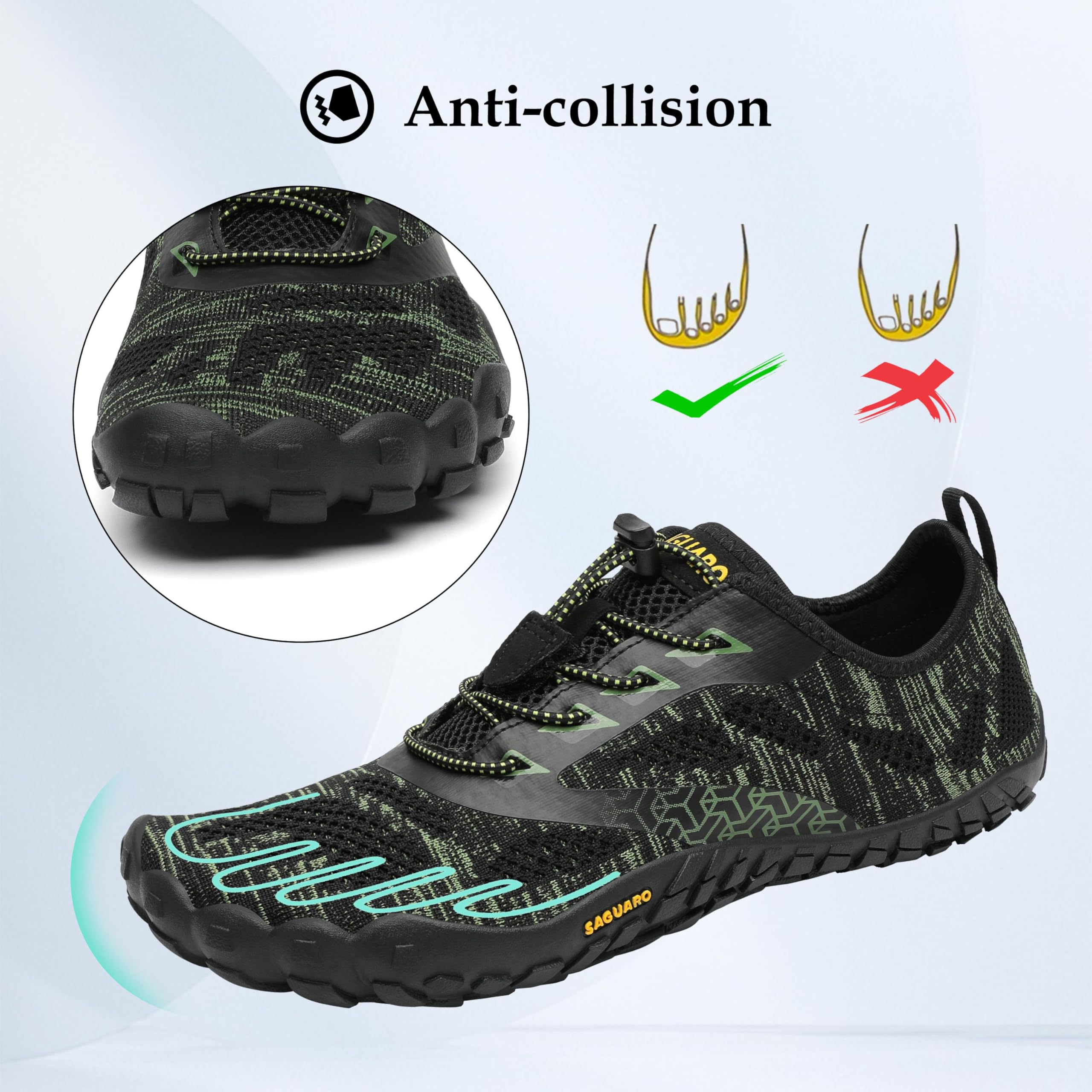 SAGUARO Scarpe Barefoot Minimaliste Uomo Scarpe da Trail Trekking Scarpette da Scoglio