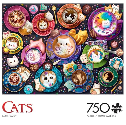 Miniatura 2 de Buffalo Games - Brigid Ashwood - Latte Cats - Rompecabezas de 750 piezas para adultos - Rompecabezas desafiante perfecto para noches de juego - El