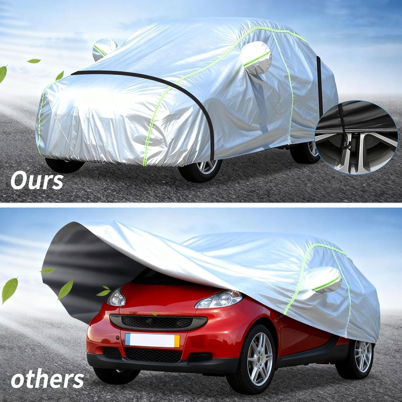 Autogarage für Toyota Land Cruiser 200(2011-2015),wasserdicht, UV-beständig – reflektierende Streifen, Türreißverschluss, Tasche, 4 Jahreszeiten, maßgefertigt