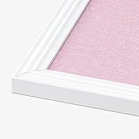 Vista 6 de Navaris Framed Linen Bulletin Board - 17 x 23 inches Fabric Jewelry Organizer Pinboard for Wall Memory Memo Pin Board - Pink Linen with White Frame