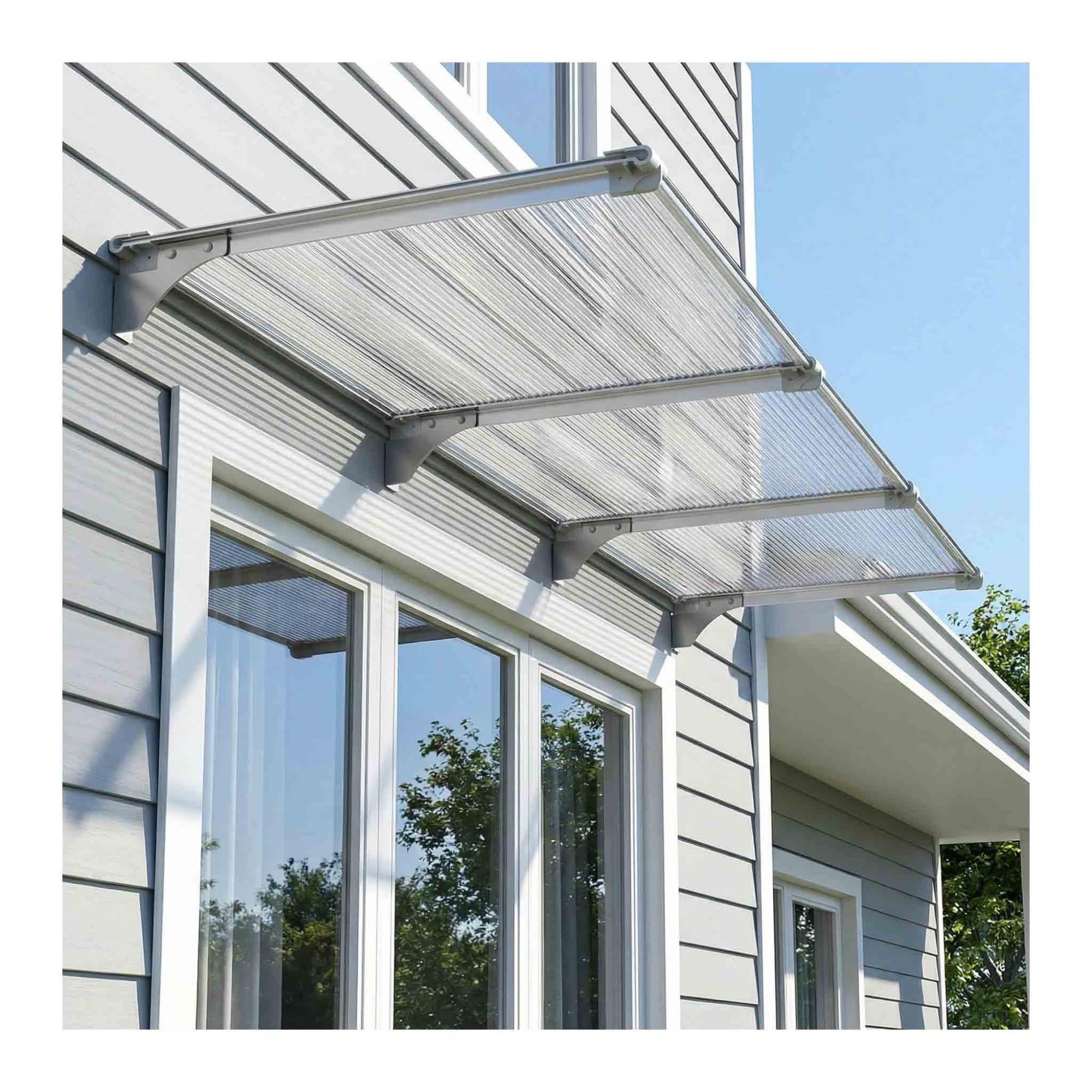 Estructura de aluminio para toldo exterior de policarbonato premium multicolor