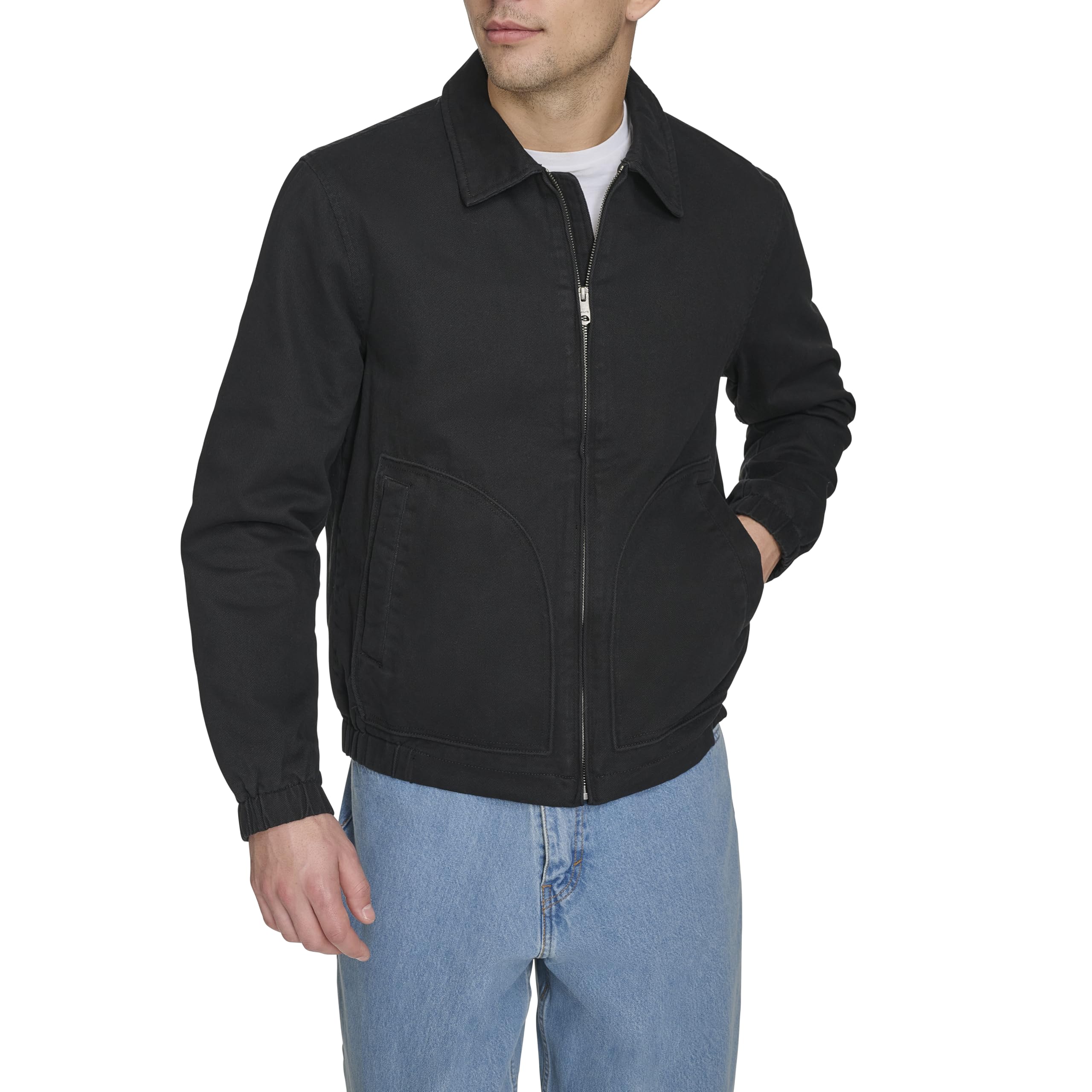 Levi's Men's Laydown Collar Cotton Depot Jacket, Black, M