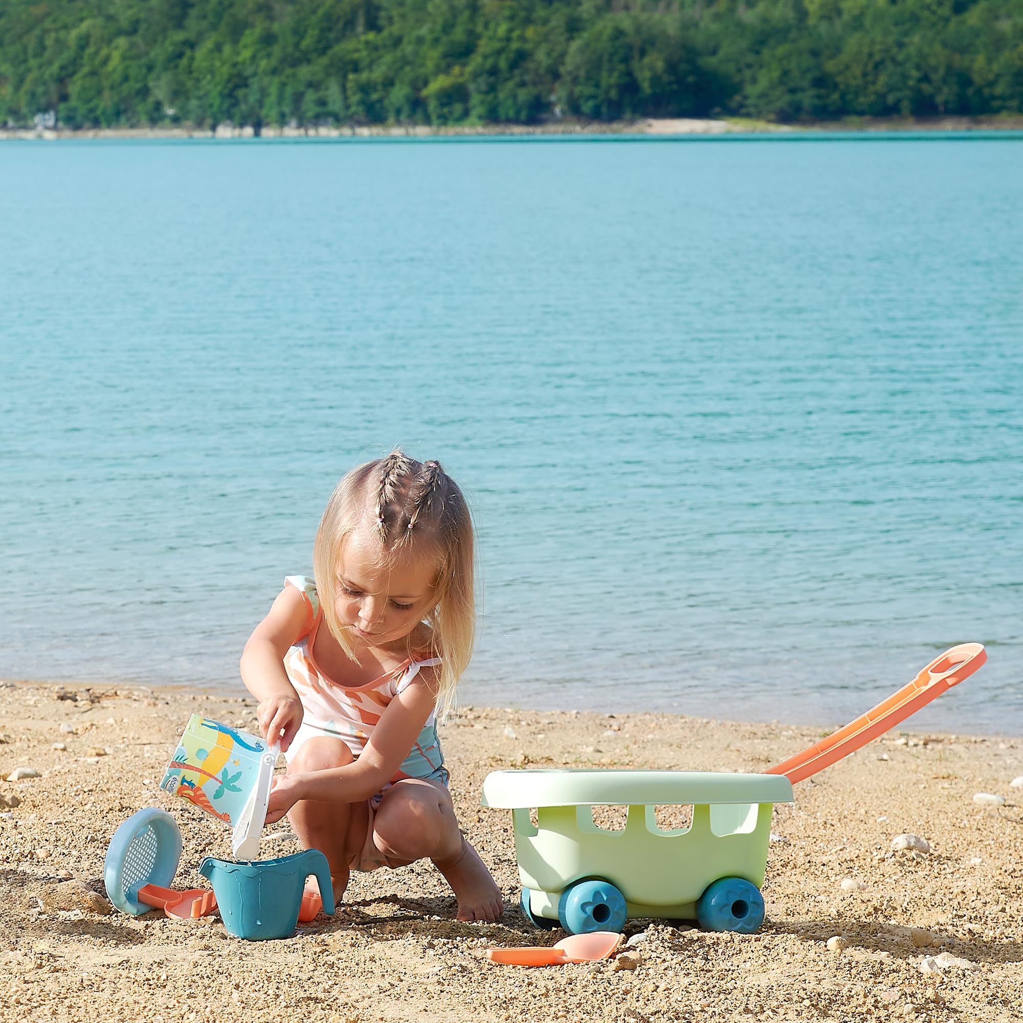 écoiffier Smoby - Trolley da giardino con secchiello e accessori con dinosauri, per bambini dai 18 mesi, 7600000465