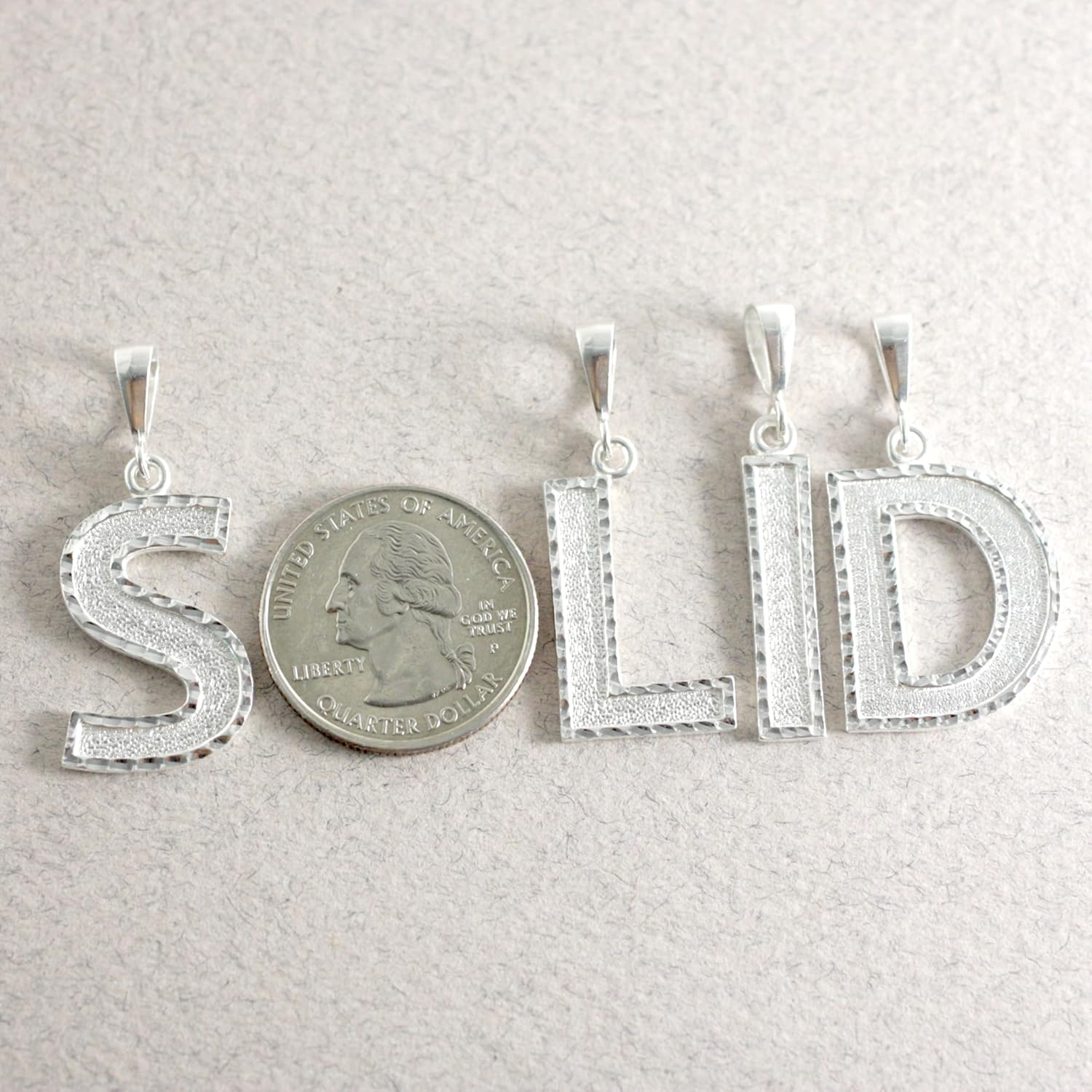 Deidreamers Personalized 1.0 Inch Solid.925 Sterling Silver Initial A-Z Charm - Image 6