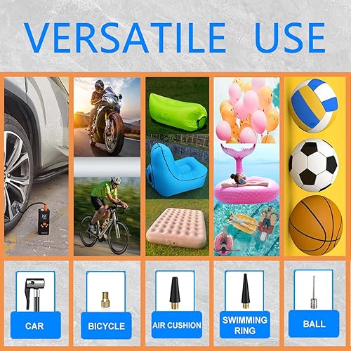 Miniatura 6 de Inflador de neumáticos, compresor de aire portátil, inflado 2 veces más rápido e inflador de aire inteligente inalámbrico de 150 PSI, bomba de