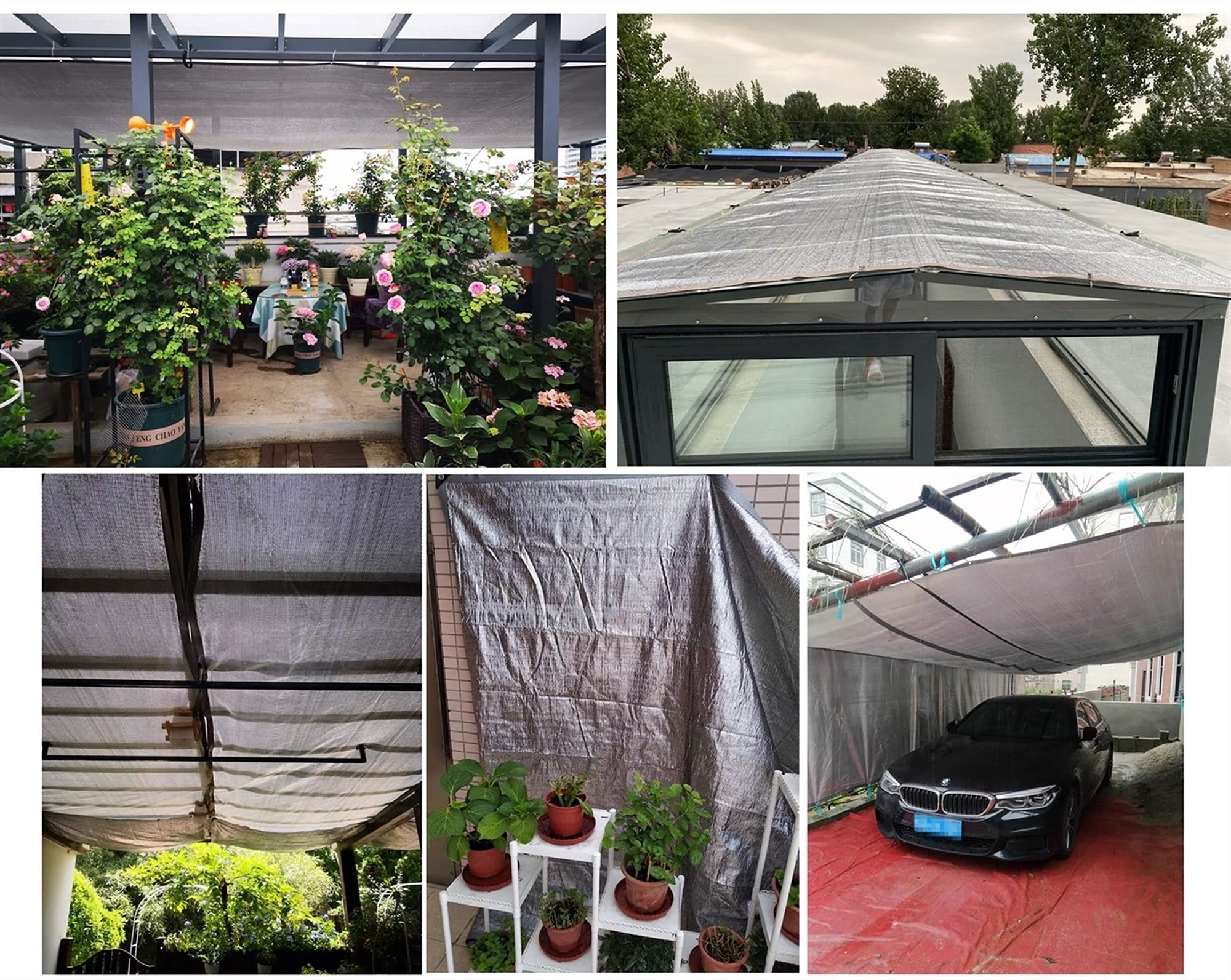 Pannello parasole in alluminio al 99%, 4 x 5 m, con occhielli, protezione UV, riduzione del calore, per serre, terrazze e uso esterno