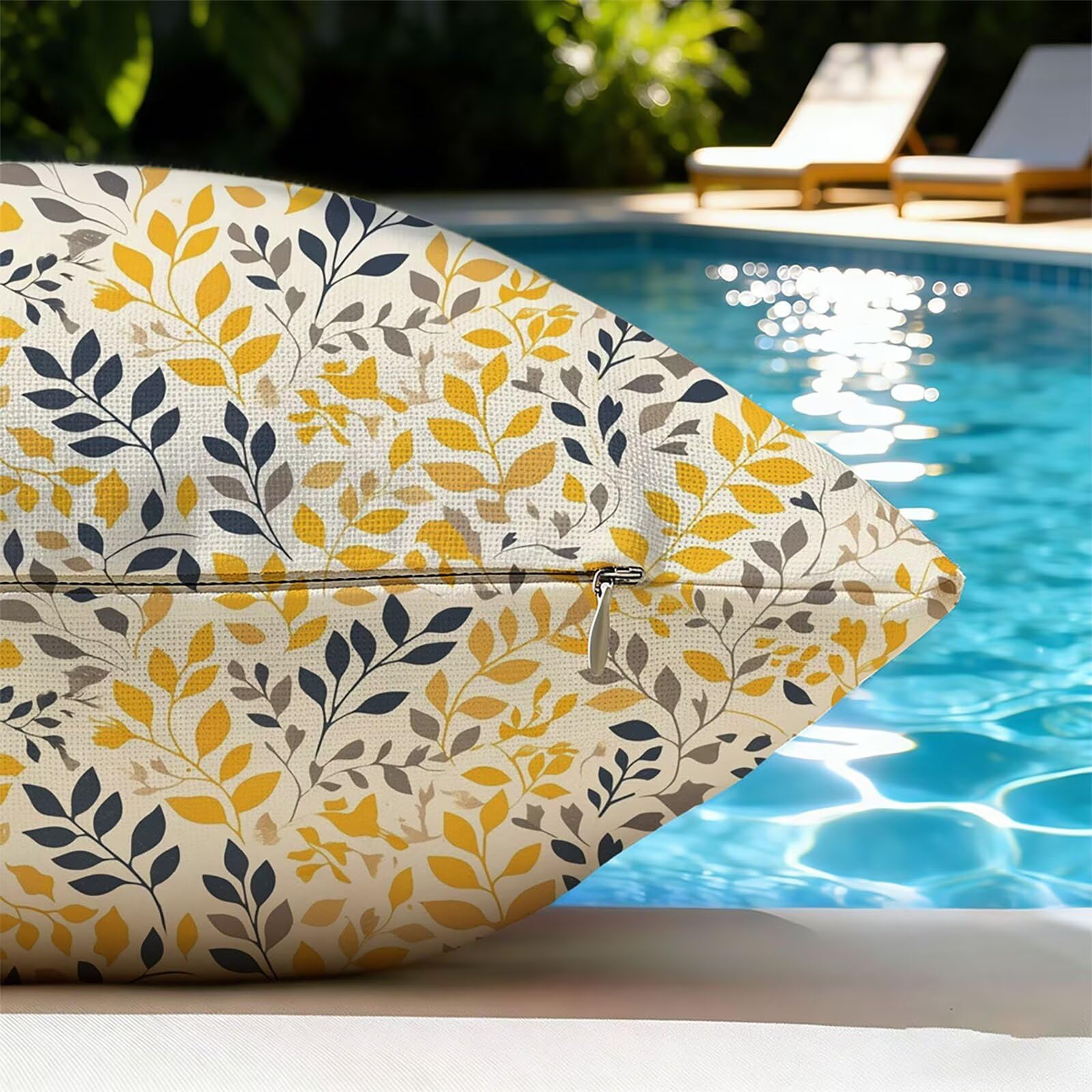 Housse de Coussin Canapé Vert 55x55cm Exterieur Impermeable Feuilles Tropicales Taie D'oreiller Décoratif Aesthetic Housse Coussin Decoration pour Chambre Sofa Jardin Balcon Terrasse Lot de 2. P-3967