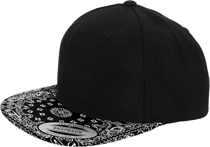 Yupoong - Cappellino Visiera Piatta - Uomo (Taglia unica) (Nero/Bandana  nera) : Amazon.it: Abbigliamento