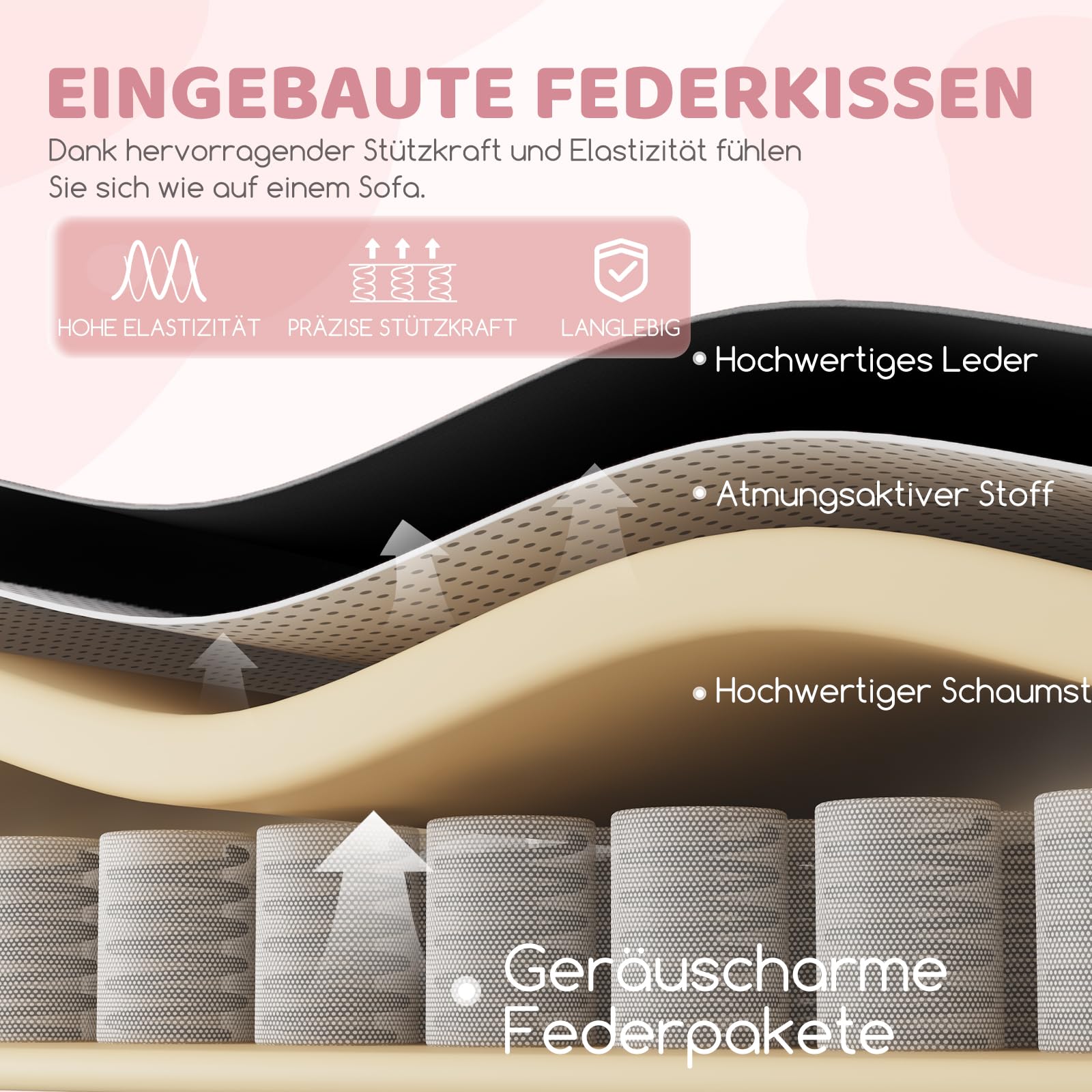 Hellove Cute Gaming Stuhl Katzenohren, Ergonomischer Computerstuhl mit Hoher Rückenlehne und Lendenwirbelstütze, Gamer Stuhl mit Fußstütze für Mädchen, Teenager, Kinder, PU-Leder, Schwarz Rosa
