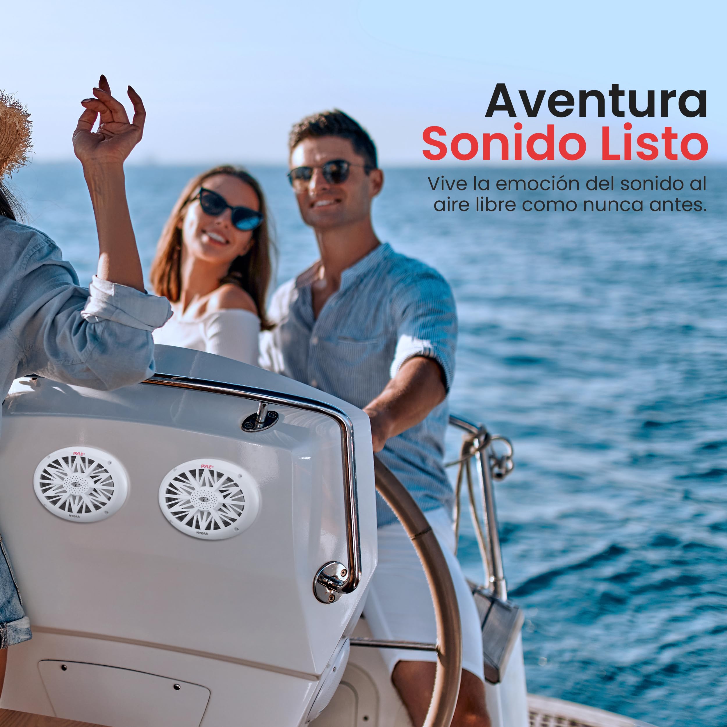 Pyle Altavoces Marinos 6x9 Pulgadas Doble - Sistema de Sonido Estéreo Exterior Resistente al Agua y al Clima con Potencia de 260W, Cono de Policarbonato y Borde de Tela - 1 Par - PLMR692