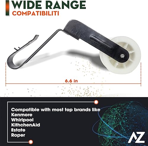 Miniatura 4 de Kit de reparación de la secadora Rodillos de tambor 14210017 Correa 341241 Polea tensora 14210023 Reemplazo para Amana NED4655EW1 NED4600YQ1