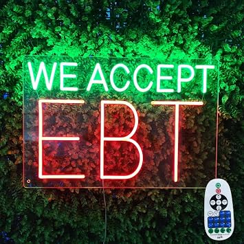 We Accept EBT Sign Neon sign led sign EBT sign for business EBT signs for store EBT led 24x16, Green and Red