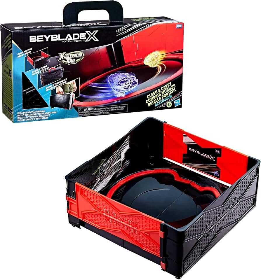 Beyblade X Clash & Carry Beystadium Battle Arena 陀螺玩具，兒童禮物，適合 8 歲以上兒童