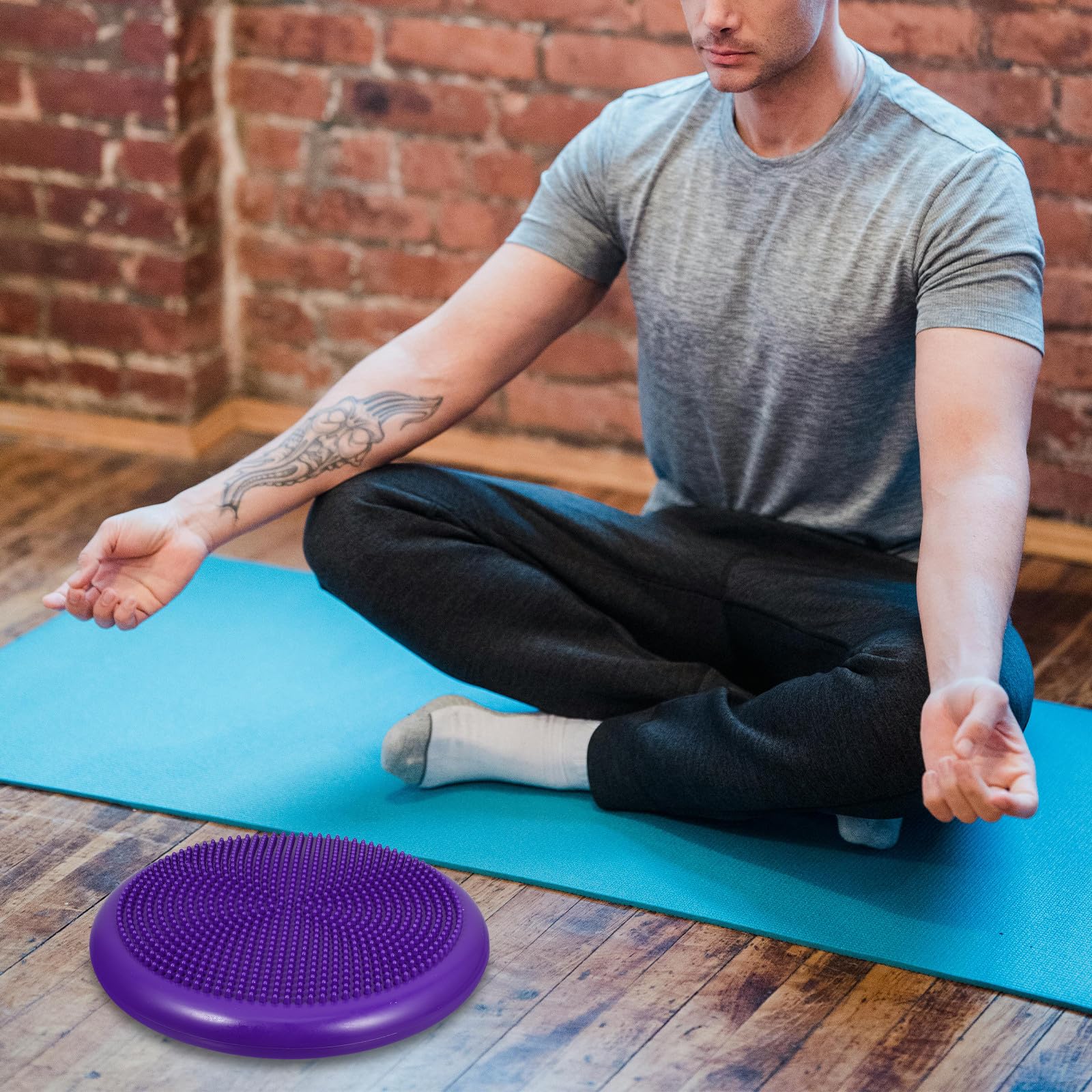 Abaodam Cuscino Gonfiabile per Seduta Ergonomica in Pvc Pompa a Mano, Cuscino da Equilibrio Extra Spesso per Reabilitazione e Sollievo Mal di Schiena