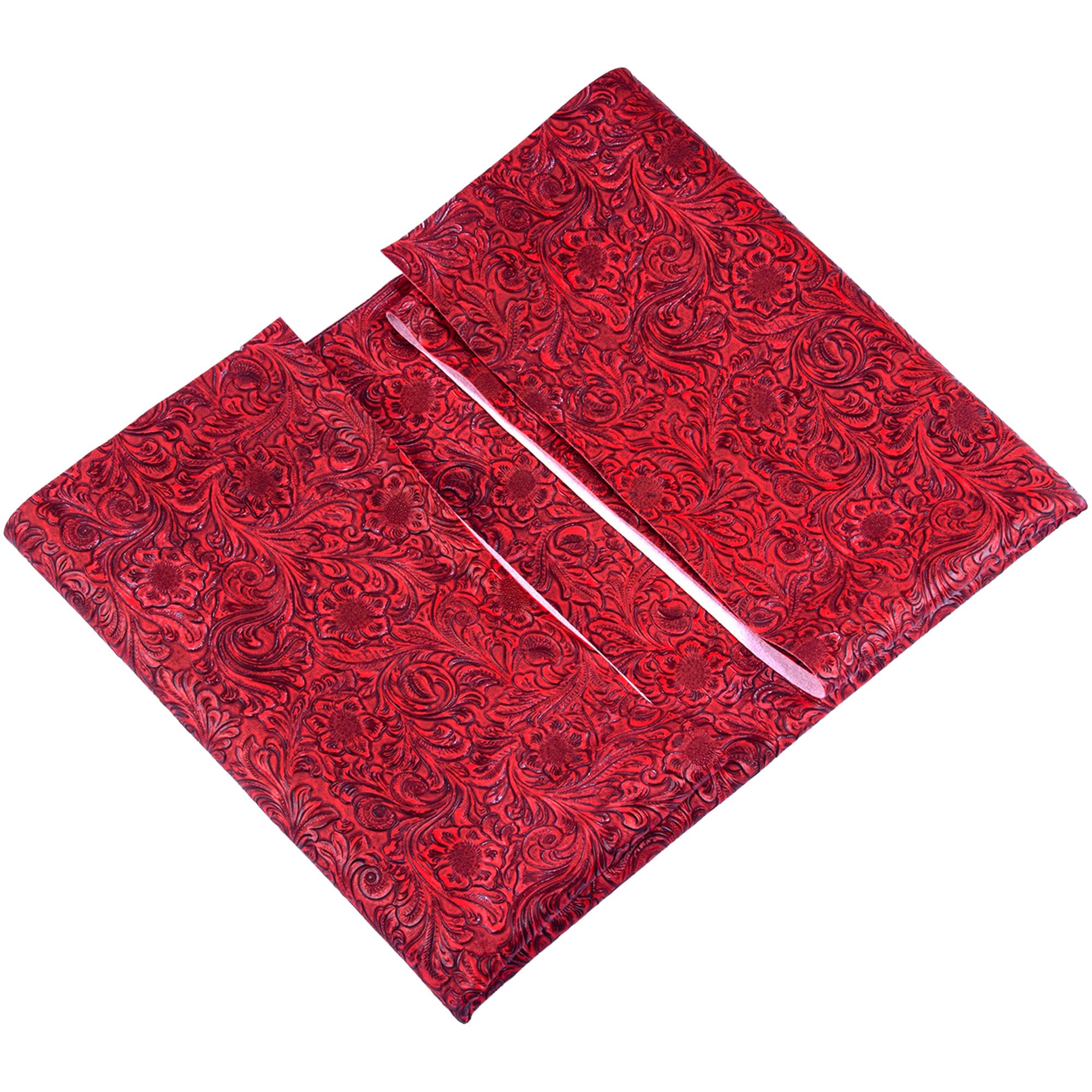 HGUAN Tela de piel sintética en relieve, corte de 1 yarda, 35 x 53 pulgadas, vinilo en relieve adecuado para tapicería de muebles, proyectos de bricolaje hechos a mano (rojo)