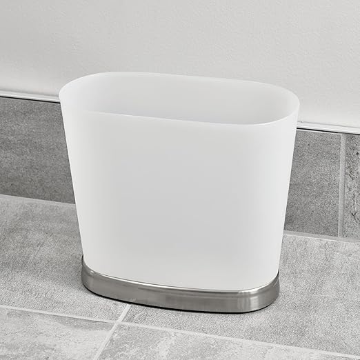 Cubo de Basura iDesign Slim, Pequeño, Ovalado, de Plástico, para Baño o Dormitorio miniatura 4