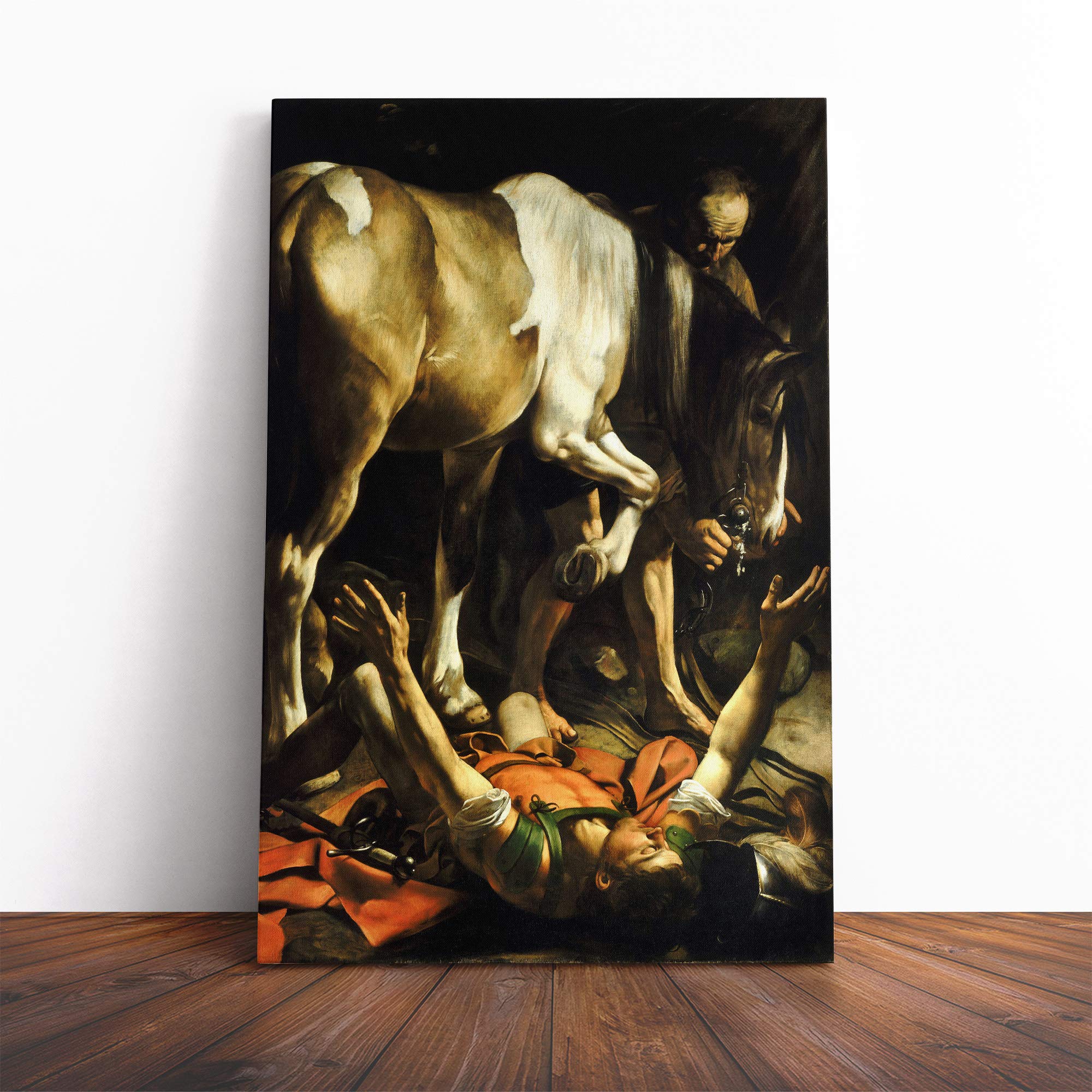 Michelangelo Caravaggio Conversion of St Paul Canvas Print | Gallery Wrapped 30mm Frame Wall Art | 24x16 inches | Ready to Hang | Modern Picture | Living Room Bedroom Lounge Office