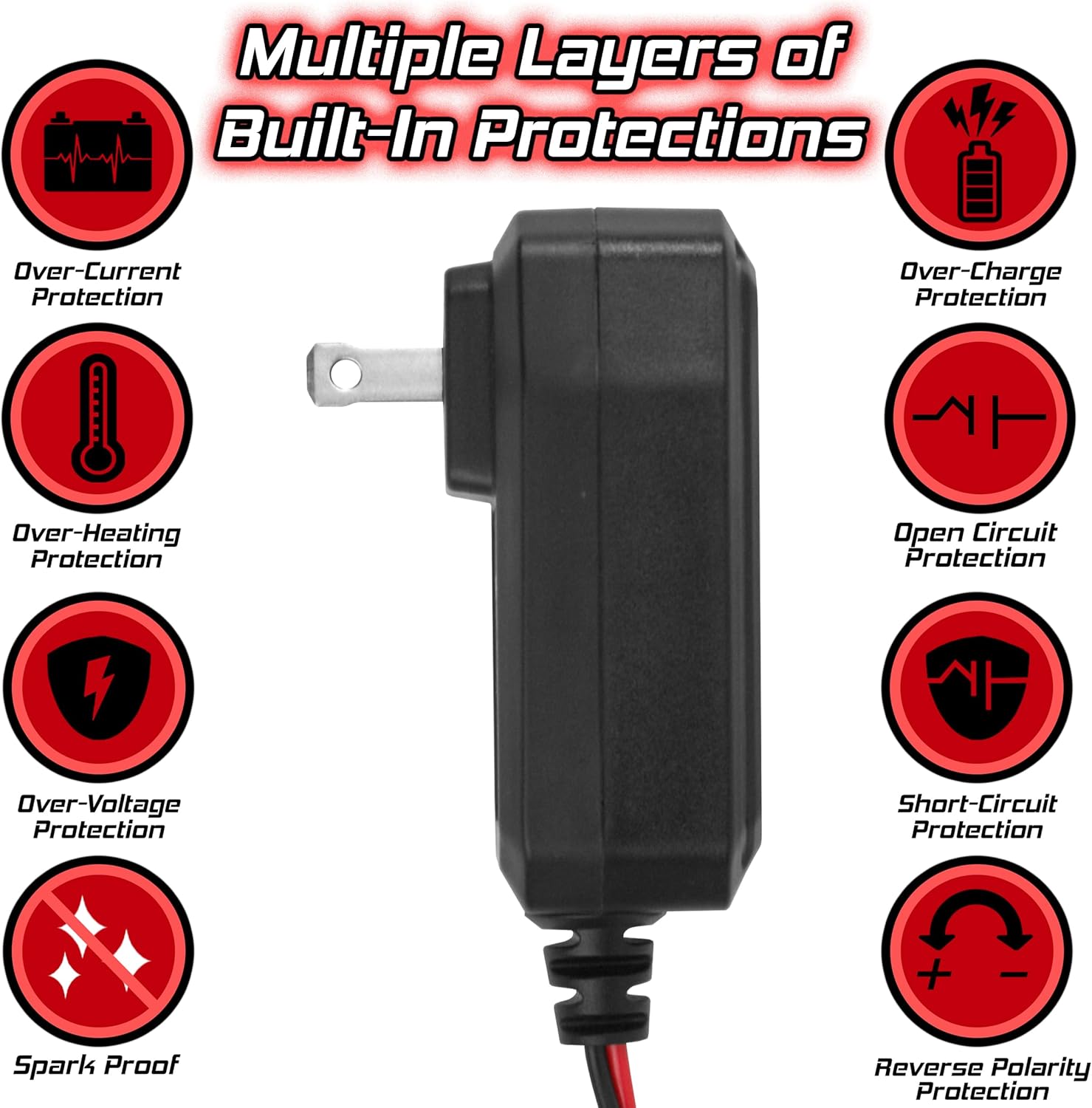 Banshee 12V 1A Car & Motorcycle Battery Smart Charger/Maintainer