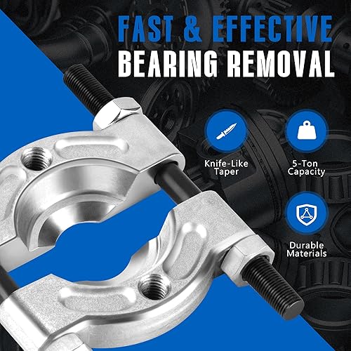 Miniatura 3 de Juego de 14 extractores de rodamientos, kit de herramientas divisor de rodamientos de capacidad de 5 toneladas con funda, kit de extracción de