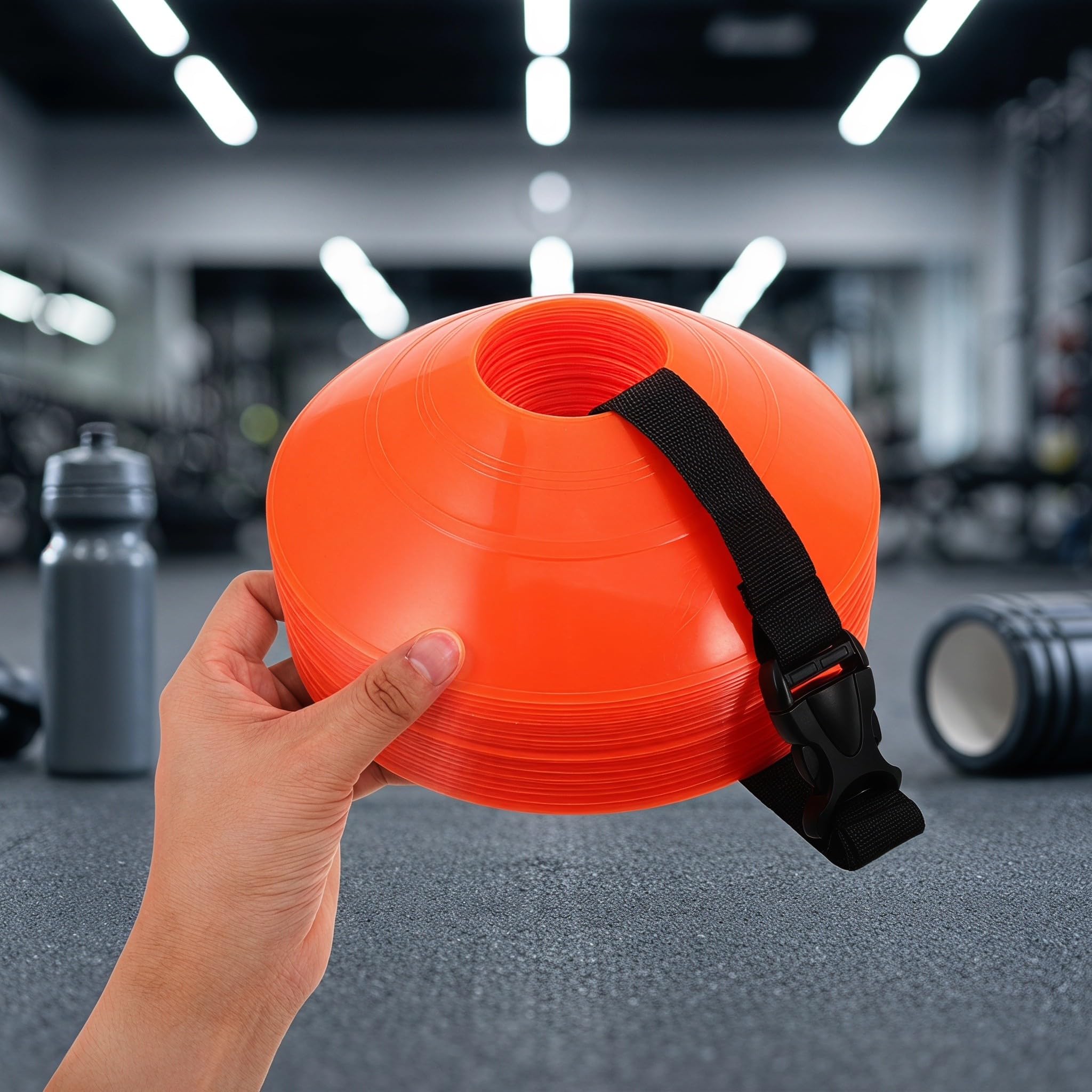 Lurrose 1 Set di Coni da Calcio per agilità e marcatori per Pavimento | Disco da calcio per allenamento, ideale per allenamento sportivo, calcio, pallacanestro, coaching, attrezzatura per la