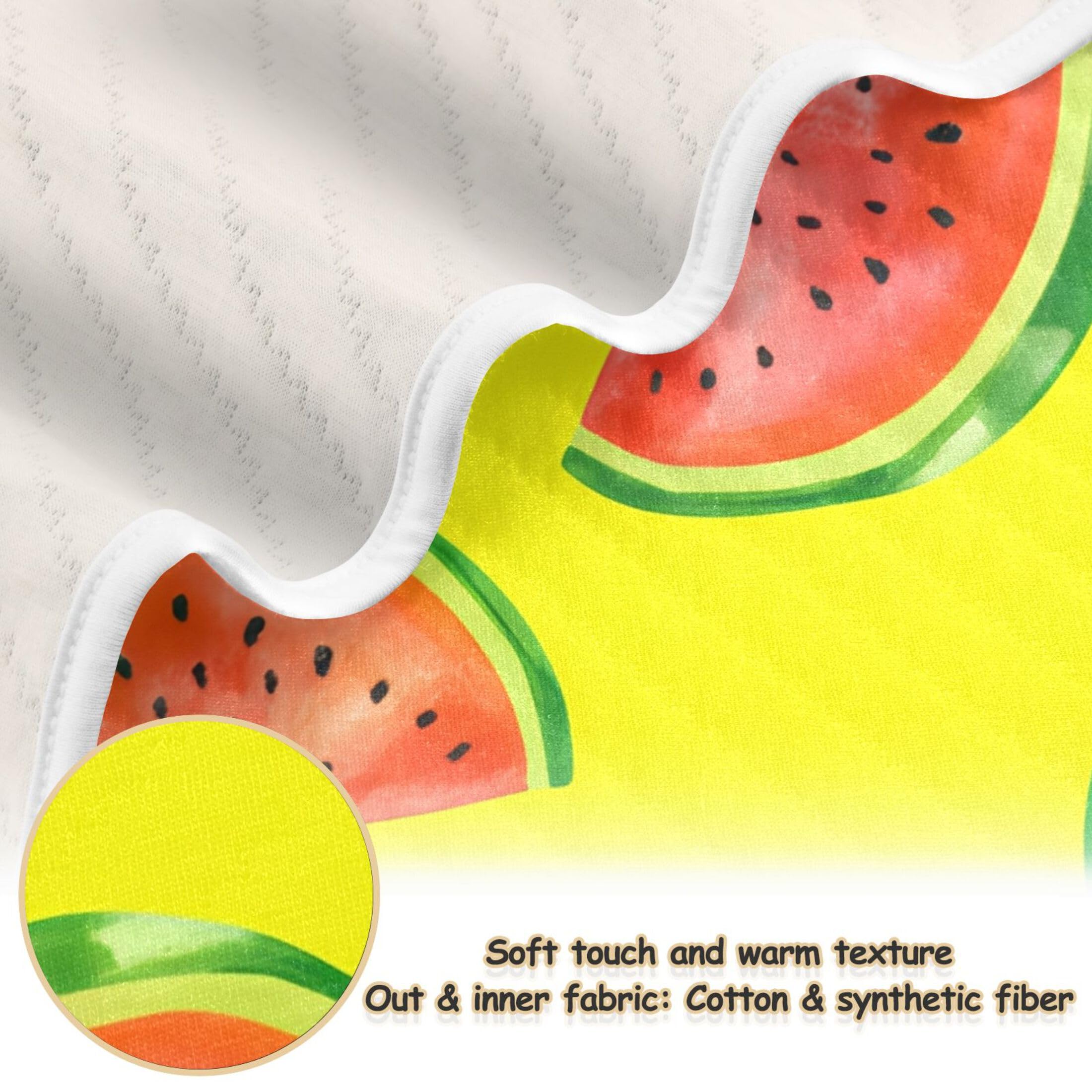 Burbuja Watermelon Slices Baby Blanket for Boys Girls, Nursery Soft Warm Swaddling Receiving Baby Blankets, 30x40 in Toddler Blanket