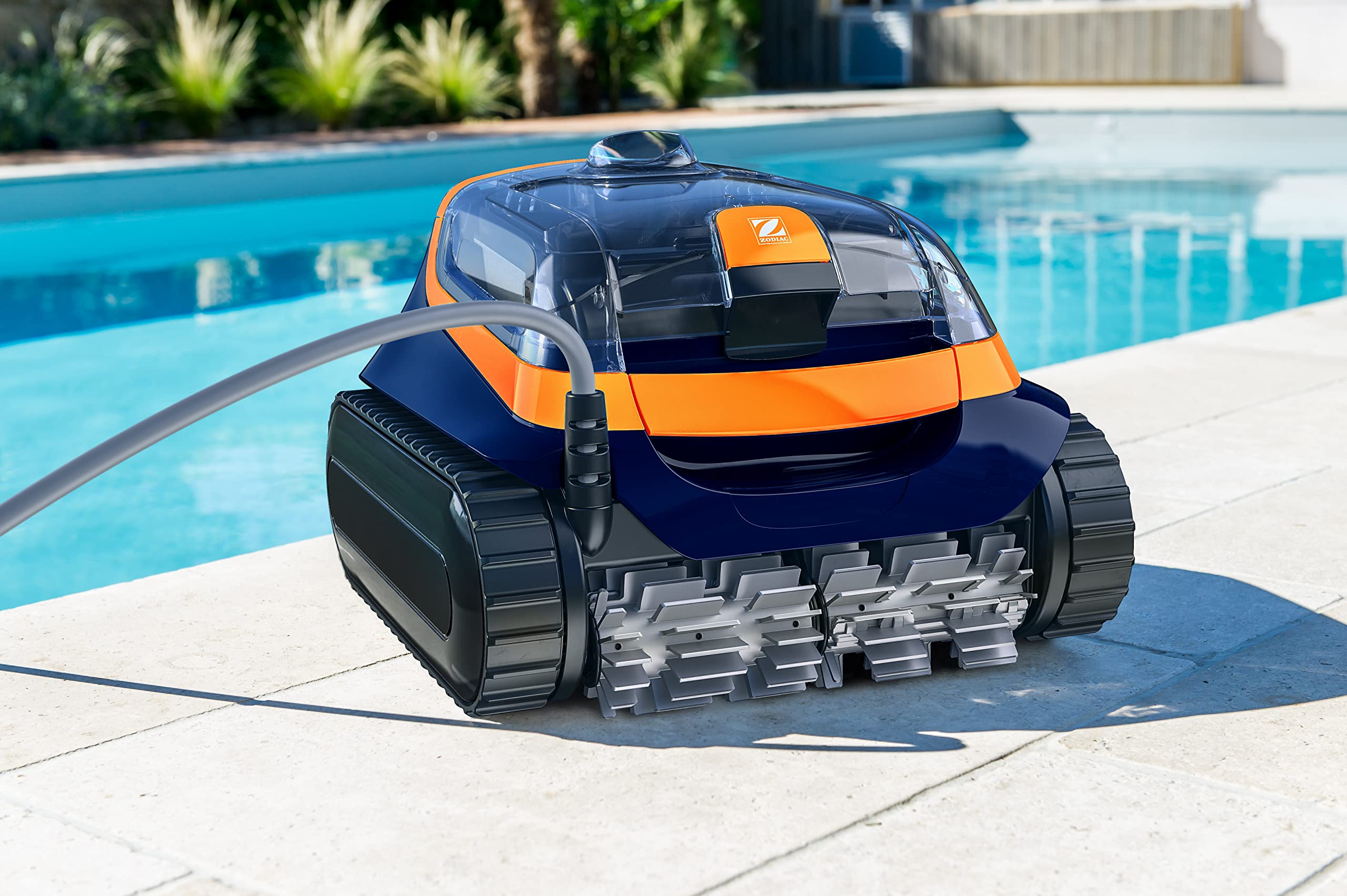 Zodiac Limpiafondos XA 4095 iQ Piscinas de hasta 12 x 6 m; Limpia Suelo, Paredes y línea de Agua. Lift System y Control Remoto Desde la aplicación. Cable de 18 m, Doble filtración y Carrito