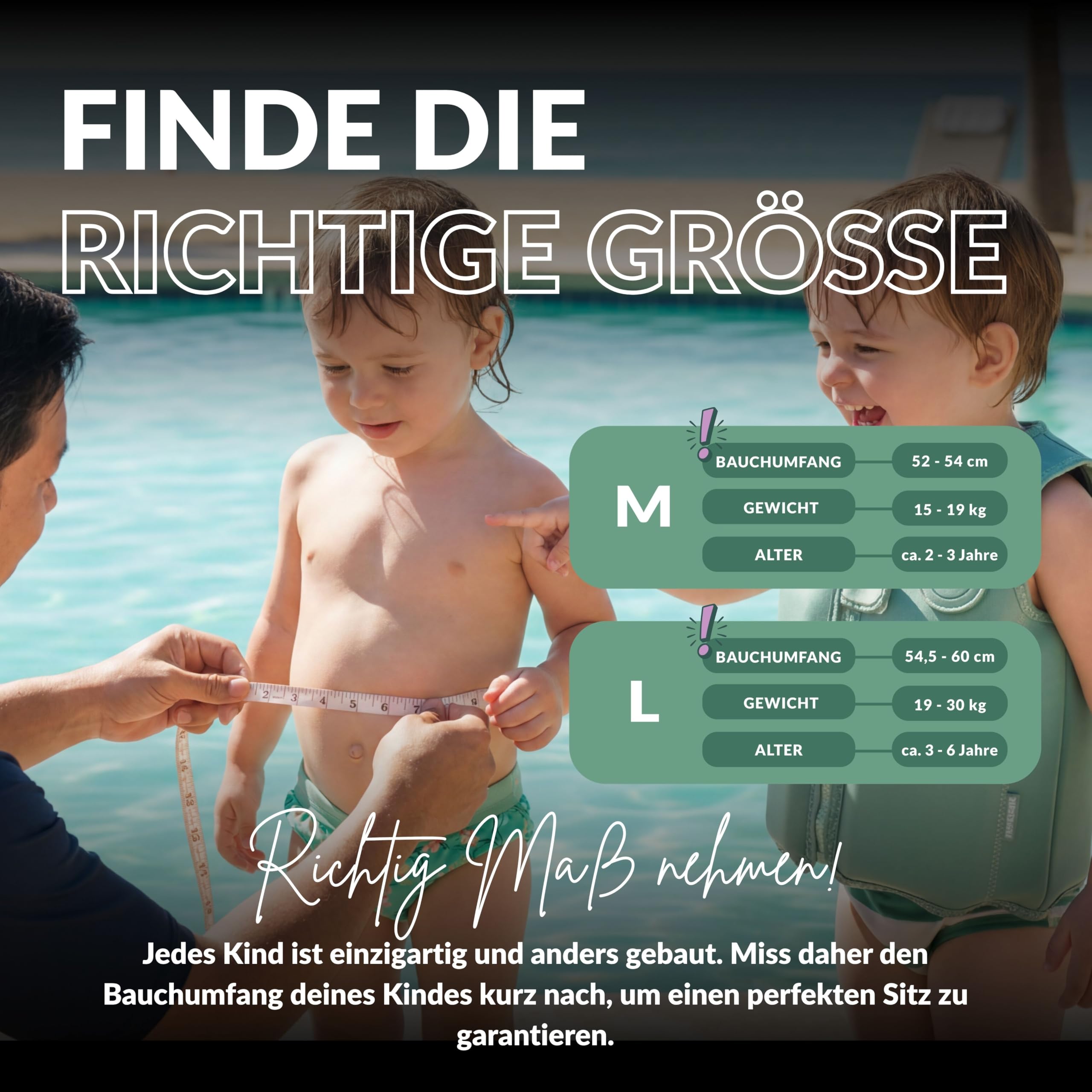NOARD Kinder Schwimmweste (2-6 J. / 15-30 kg) Schwimmhilfe mit Schrittgurt | Wechsel-Patches für hohen Tragespaß | EN 13138-1:2021 | 8 herausnehmbare Schwimmkörper | weiches Neopren | Schwimmlernhilfe