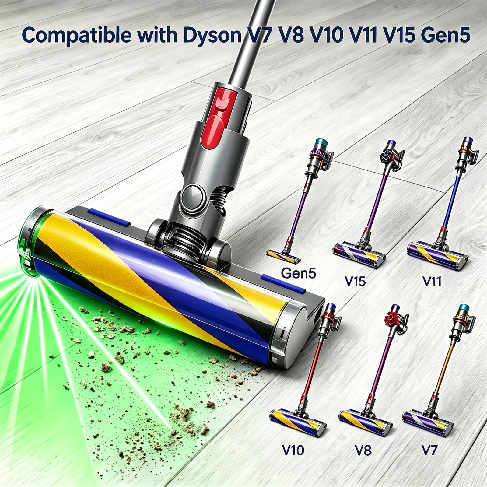 V15 miękka głowica szczotki do Dyson V7 V8 V10 V11 V15 Gen5 Detect Vacuum