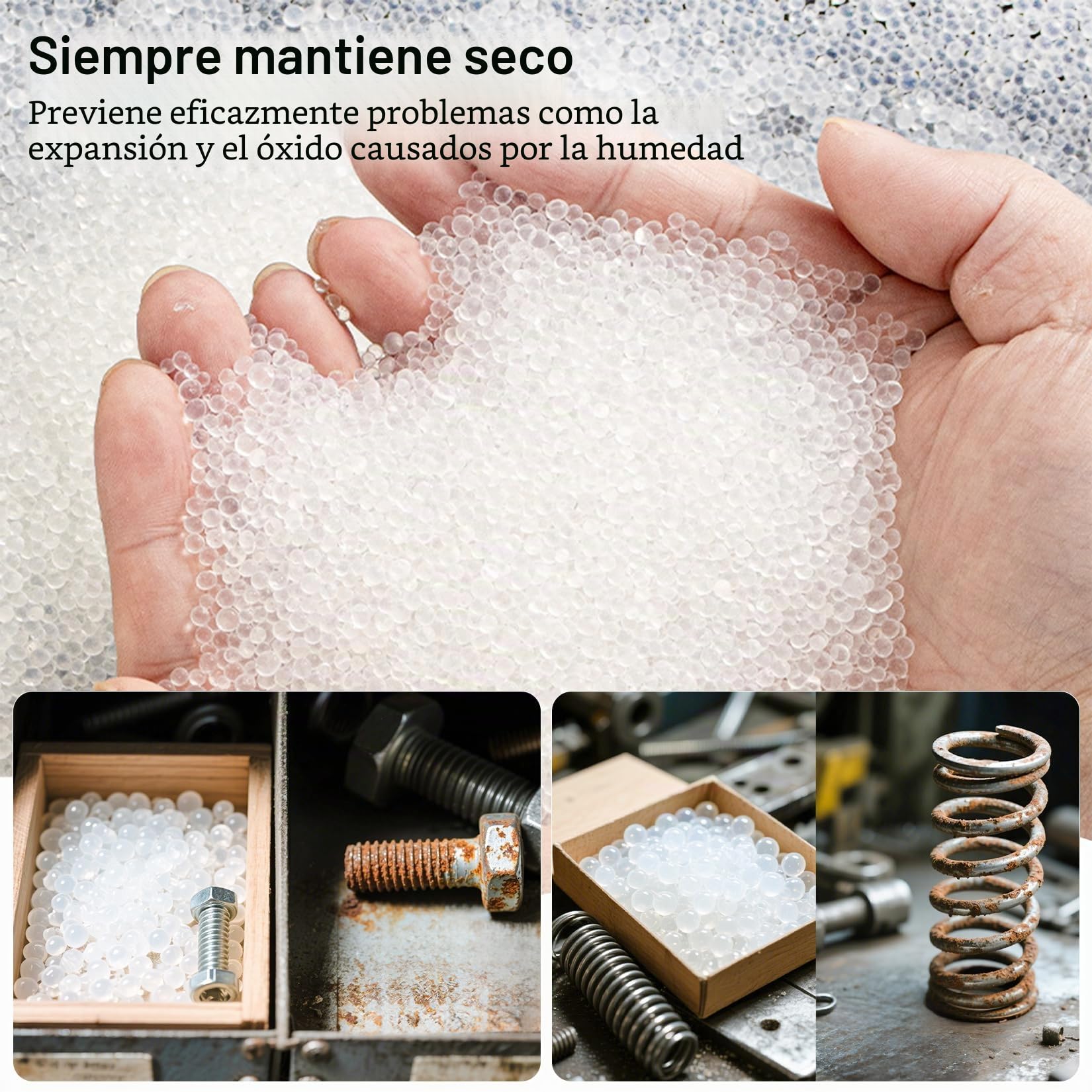 900g Silica Gel Reutilizable, Gel de Sílice, Perlas Desecantes Bolsas Silicagel de Deshumidificador con Indicador de Humedad de Color, Naranja a Verde