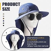 Vista 9 de Therwen 6 sombreros de sol unisex para hombres y mujeres, sombrero de safari de ala ancha, protección solar UV con solapa para el cuello