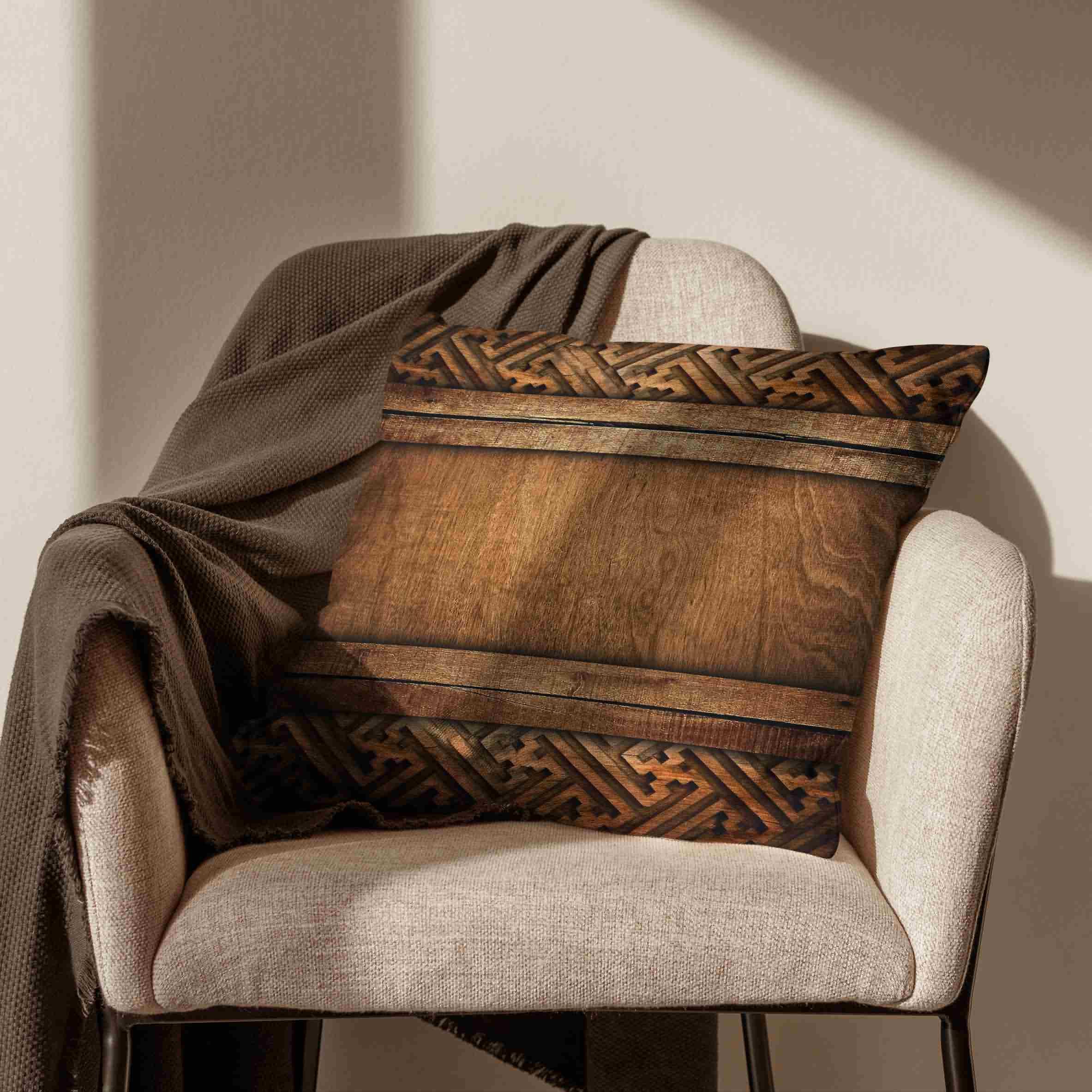 Lino Federe Cuscini Letto Matrimoniale Fantasia Federe x Cuscino Divano 50x50cm, Venatura del Legno Fodere Cuscini Poltrona Copricuscino Viaggio Divano da Salotto 4Pcs
