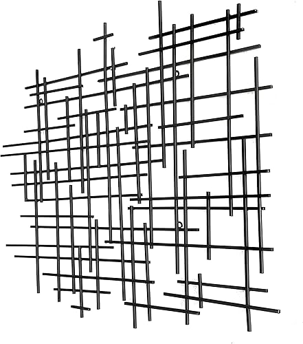 Miniatura 5 de Bellaa 27253 Arte de pared de metal, geométrico, abstracto, moderno, contemporáneo, cruz, retro, 3D, colgante, escultura de hierro forjado, bohemio,