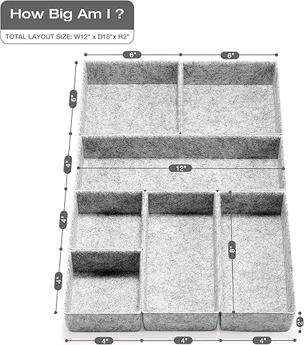 Miniatura 8 de Welaxy Organizador de cajones de lujo multiusos, caja de almacenamiento para oficina, hogar, cocina, dormitorio, baño, mesita de noche, regalos de