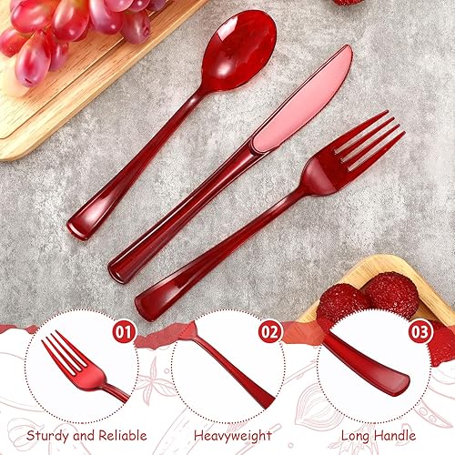 Miniatura 4 de Lounsweer Juego de vajilla desechable de 125 piezas para 25 invitados, incluye 25 platos desechables de 10.25 pulgadas, 25 piezas de platos de