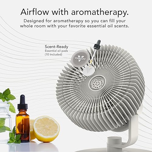 Miniatura 3 de Vornado Ventilador de mesa REFRESH 8 con almohadillas de aroma de aromaterapia, base giratoria, fácil de limpiar, 3 ajustes de velocidad,