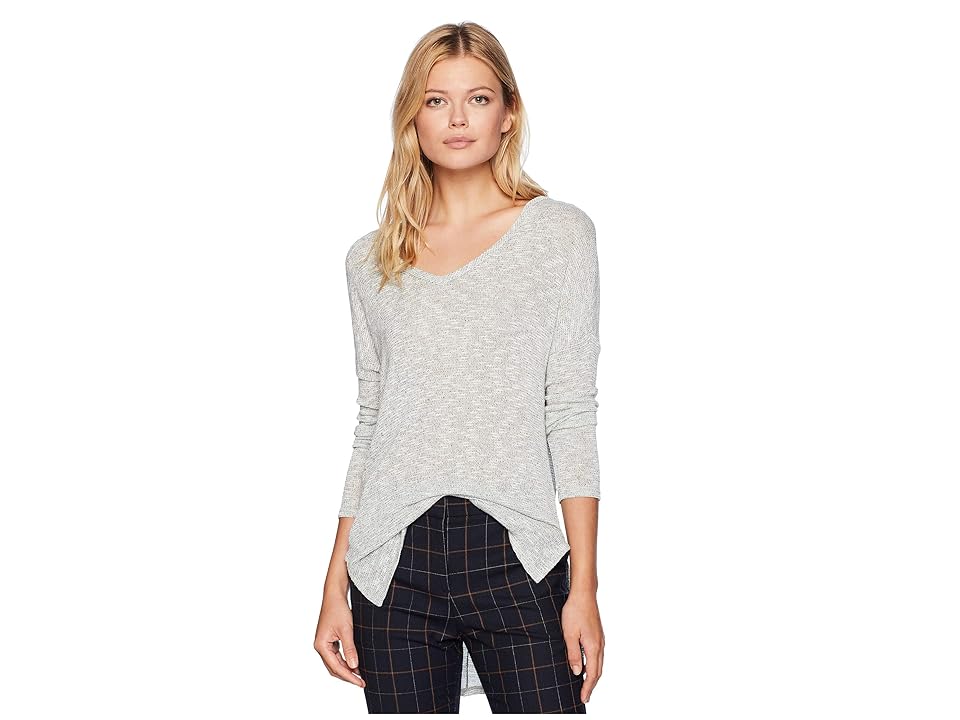 

Wrangler Long Sleeve Knit V-Neck Cut Out (Pale Blue) Women's Clothing