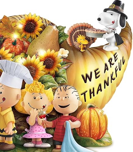 Miniatura 3 de The Bradford Exchange Cacahuetes dan gracias escultura iluminada cornucopia