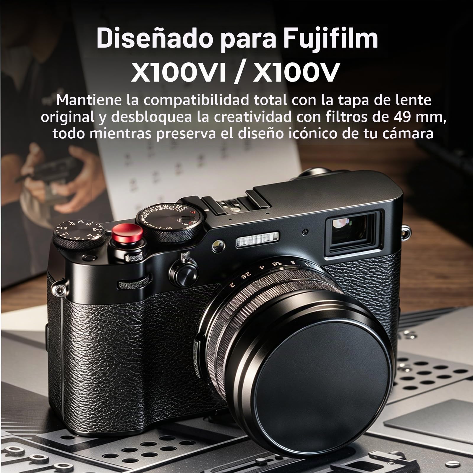 SMALLRIG X100VI Protector solar para FUJIFILM X100VI / X100V, capota solar, aleación de aluminio, protección antiarañazos, compatible con filtros, antideslumbrante, negro - 5848