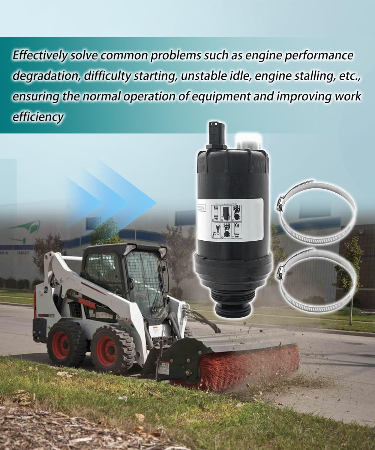 Fuel Filter Fit For Bobcat Skid Steers & Loaders T/S Series A770 for Excavators E32 E35 for Versahandlers V519 V723, Includes Water Separator, Replace part number # 7400454