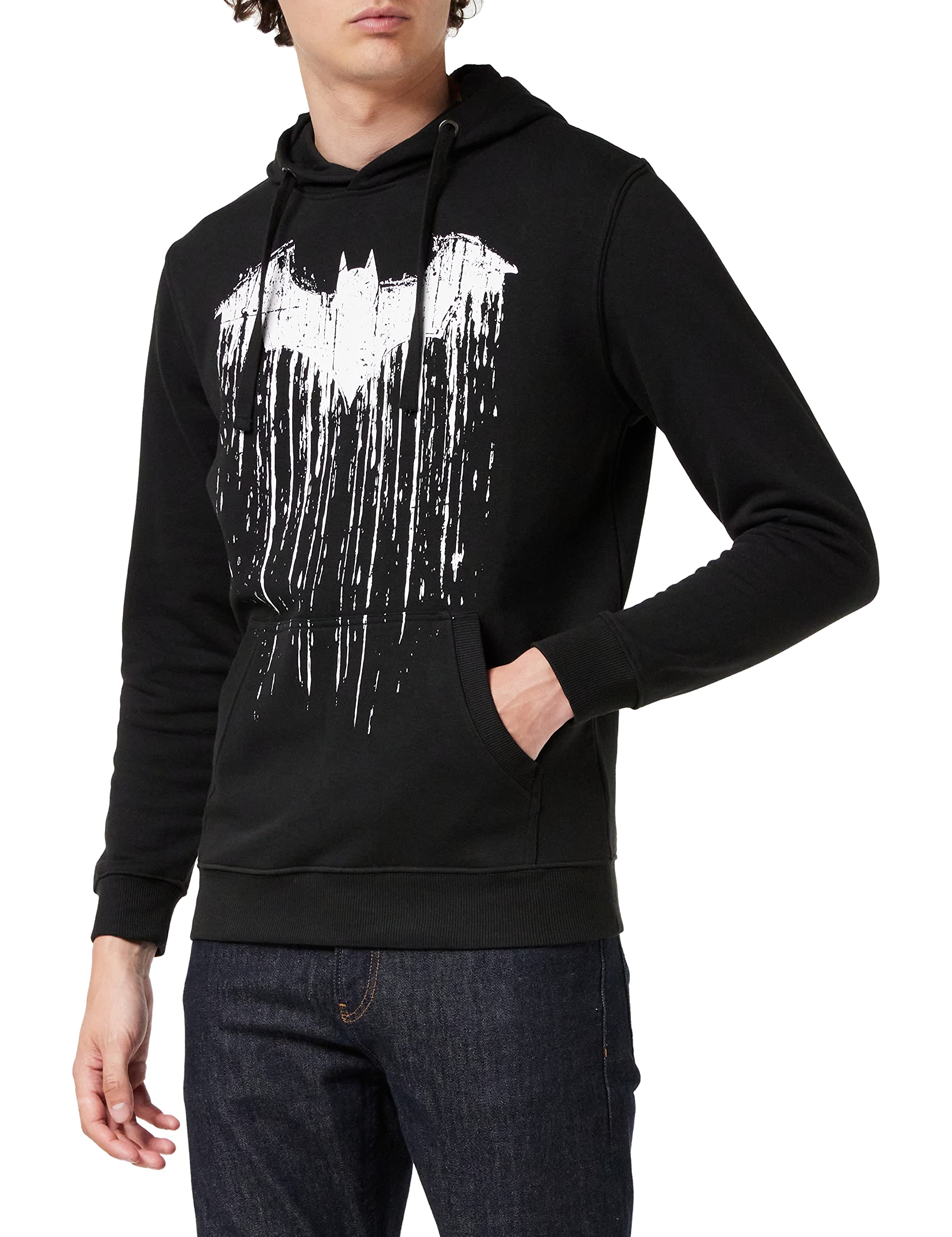 DC Comics Men's Batman Paint Hoodie, Black (Black Blk), XXL UK