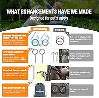 Vista 2 de Sistema de carrito para perros de alta resistencia mejorado: 200 pies con cable de amarre de 10 y 15 pies, cable de correa larga para acampar al