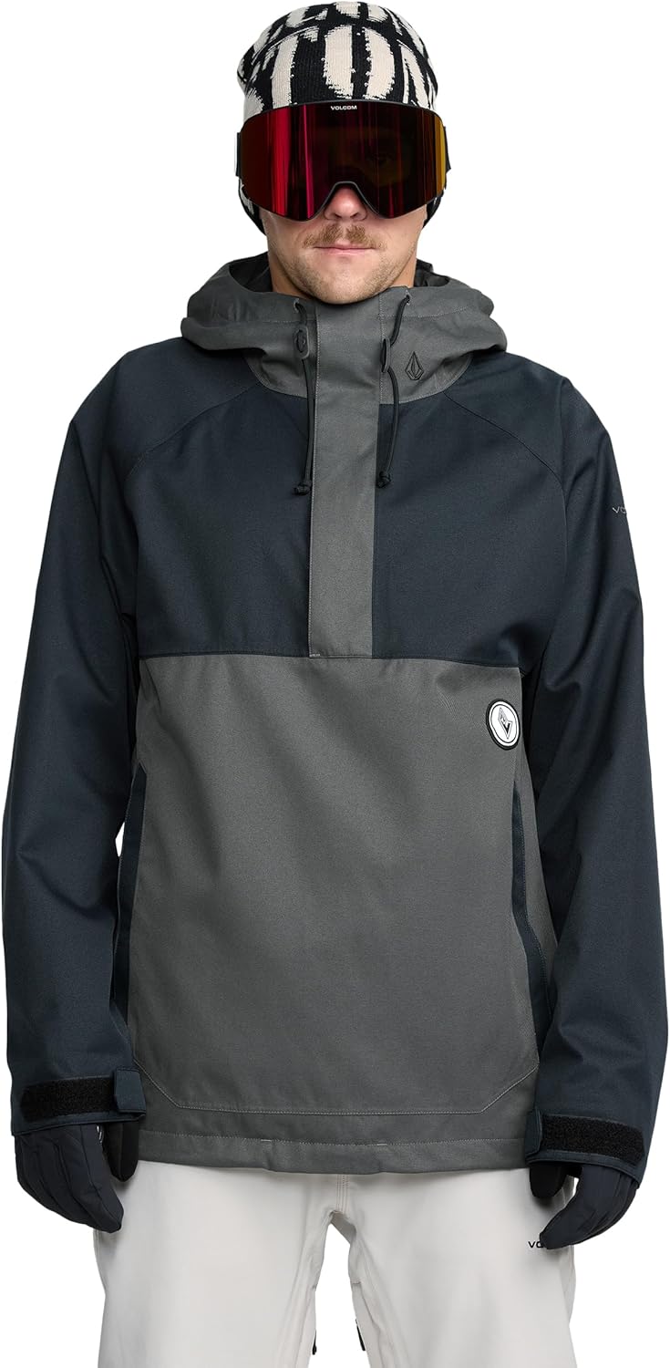Volcom Men's Hossegor 20k Pullover Snowboard Jacket – Waterproof 2-layer