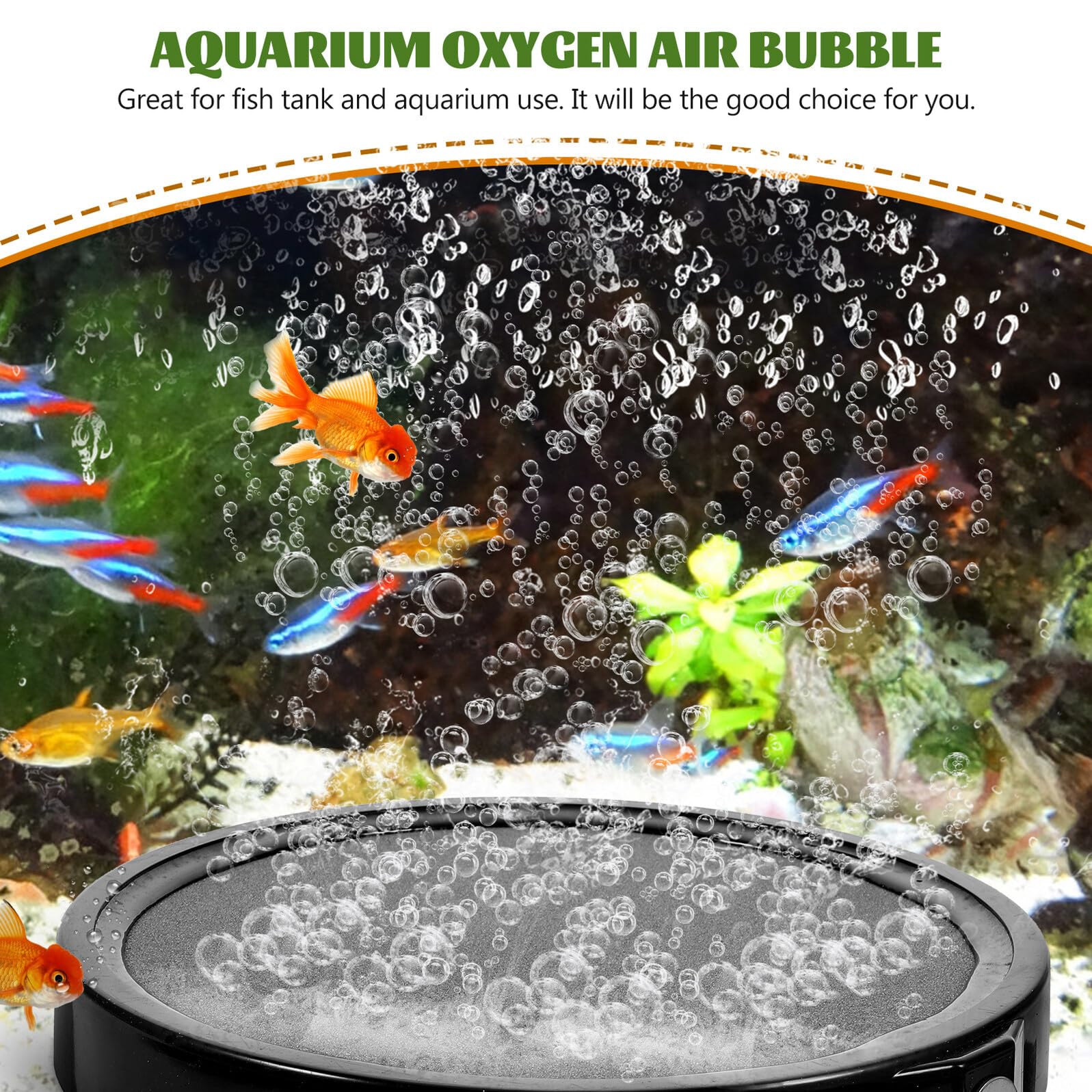 Milisten Diffuseur à Bulles pour Aquarium, Pierre à Air en Disque 21 Cm, Pierre à Oxygène pour Aquarium d'eau Douce et Marine, Accessoire pour Pompe à Air, Solide Aléatoire